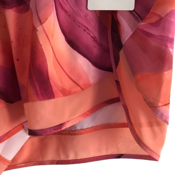 Athleta Printed Mesh Racer Run Shorts 4” Size 1X Pink Orange - Picture 5 of 14